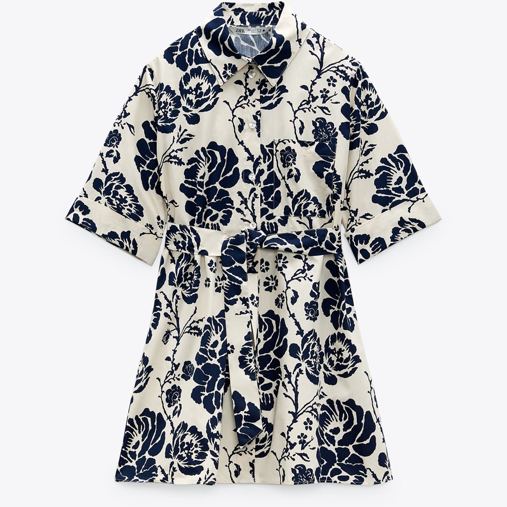 Zara FLORAL PRINT DRESS - Picture 7 of 11